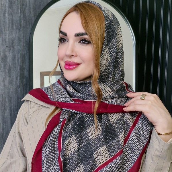 روسری چهارخونه نوار رنگی