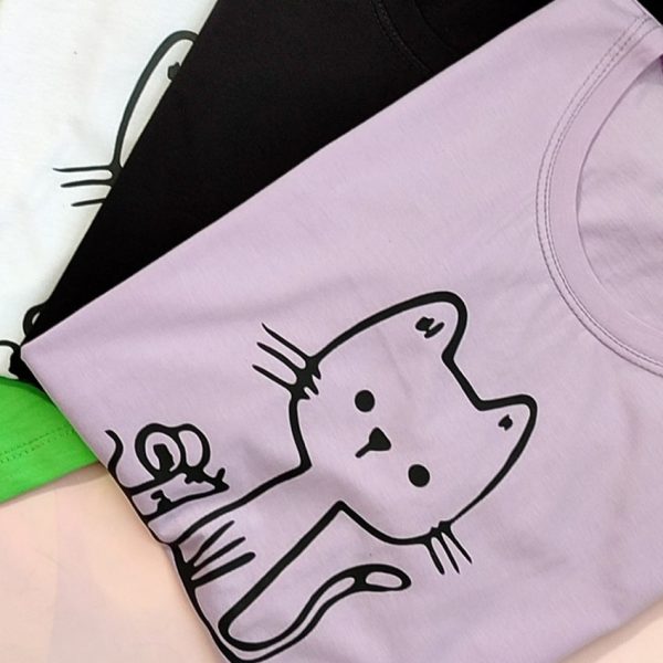 تیشرت چاپ گربه - مانتو پاتریس رشت