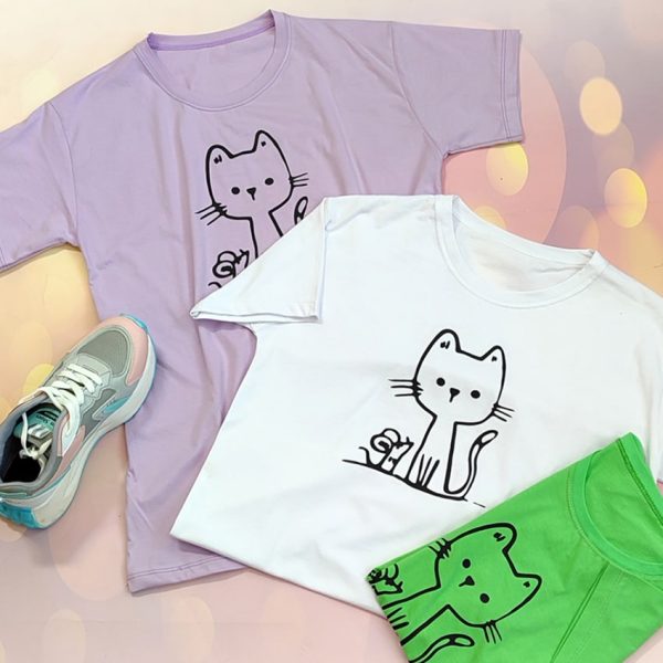 تیشرت چاپ گربه - مانتو پاتریس رشت