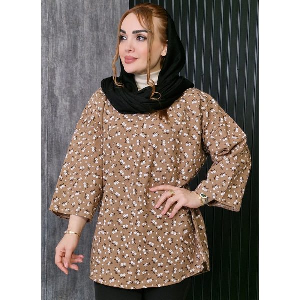 تونیک جلوبسته گلدار لینن