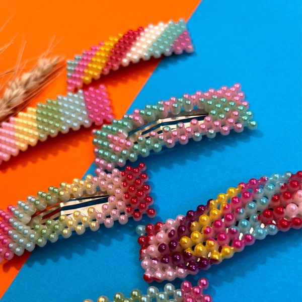 گیره مو مرواریدی رنگی - مانتو پاتریس رشت