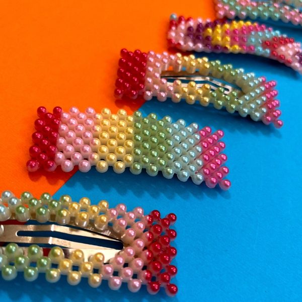 گیره مو مرواریدی رنگی - مانتو پاتریس رشت