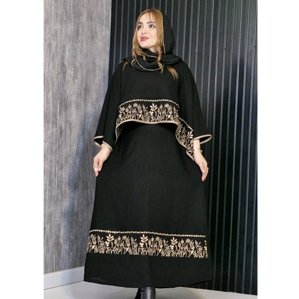 ست پیراهن و دامن گلدوزی طلایی - مانتو پاتریس رشت