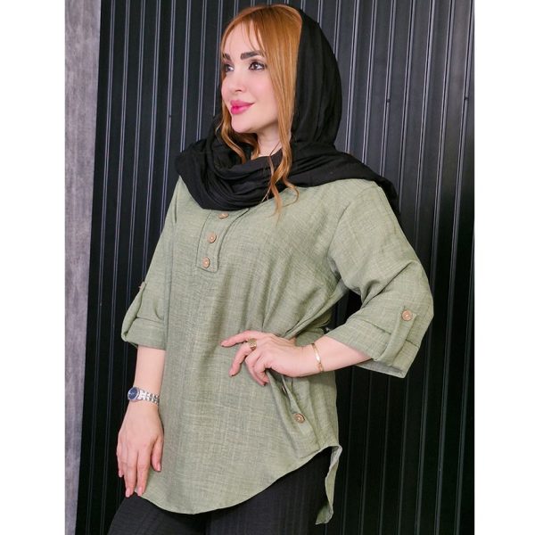 شومیز سه دکمه چوبی - مانتو پاتریس رشت