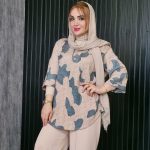 تونیک 3 دکمه آستین 3 ربع