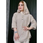 تونیک 3 دکمه راه راه لینن