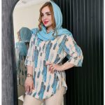 تونیک کریشه دکمه چوبی رنگی