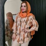 تونیک کریشه دکمه چوبی رنگی