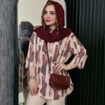 تونیک کریشه دکمه چوبی رنگی