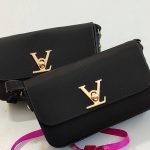 کیف دوشی بزرنتی مشکی سگک ال وی - مانتو پاتریس رشت