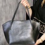 کیف دو تیکه بزرگ چرم مشکی - مانتو پاتریس رشت