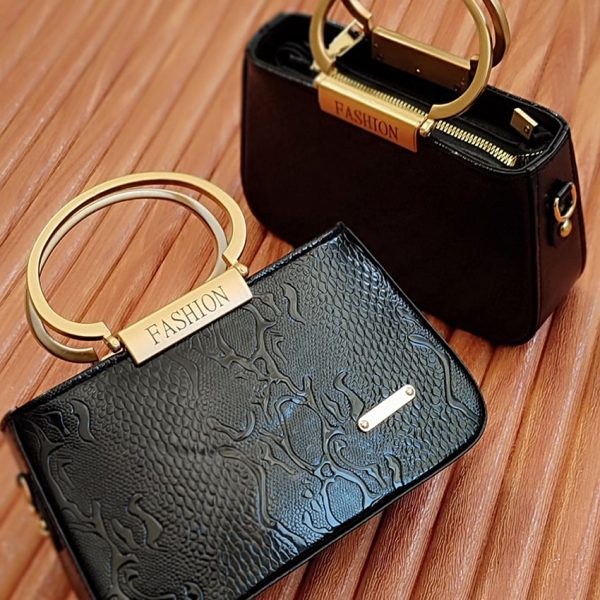 کیف فشن دسته طلایی پوست ماری