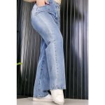 شلوار نیم بگ ابی جین