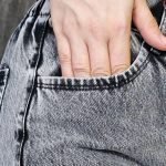 شلوار نیم بگ طوسی جین