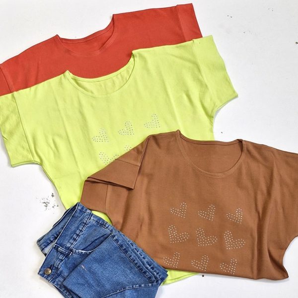 تیشرت جودون قلب نگینی - مانتو پاتریس رشت