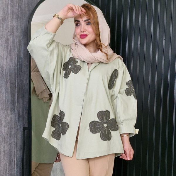 مانتو کتان گلدار