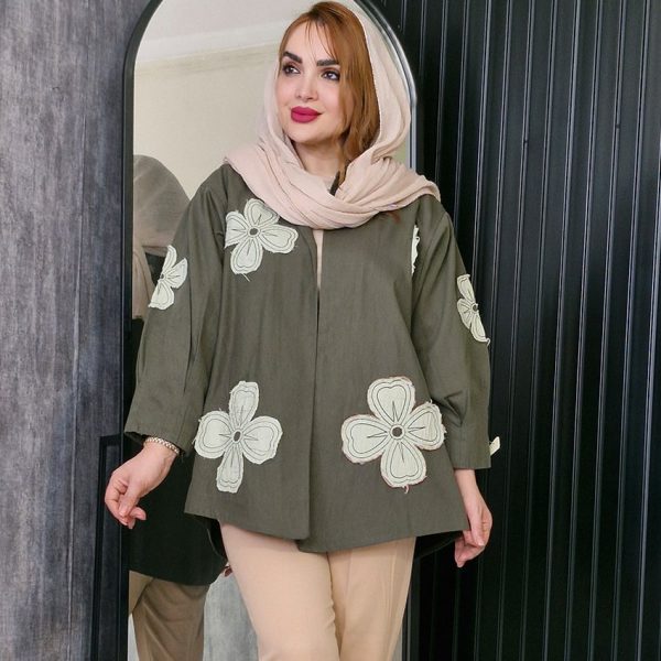 مانتو کتان گلدار