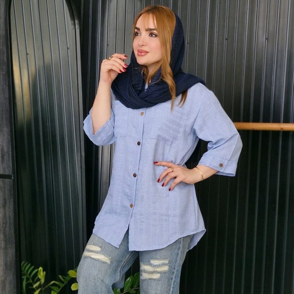 شومیز کتیبه دو جیب