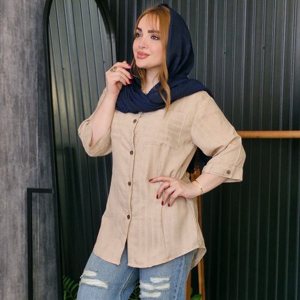 شومیز کتیبه دو جیب