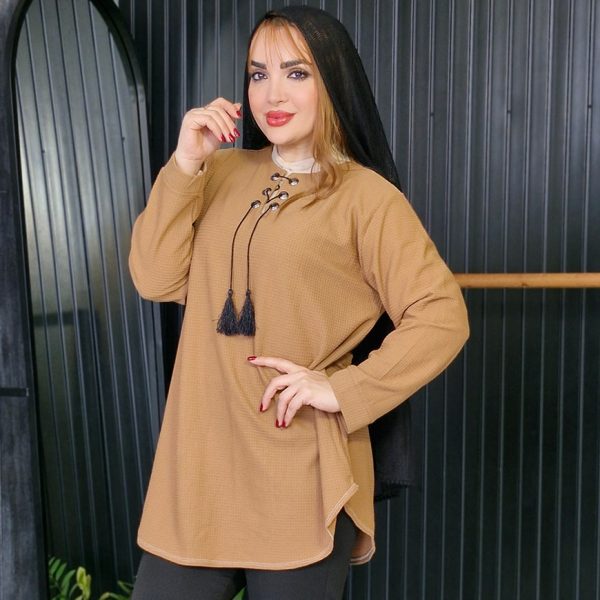 تونیک یقه پرچی بیسکوییتی