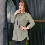 تونیک یقه پرچی بیسکوییتی