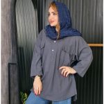 مانتو جلوبسته لینن دو جیب