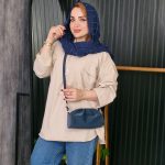 مانتو جلوبسته لینن دو جیب