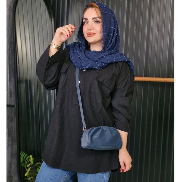 مانتو جلوبسته لینن دو جیب