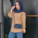 مانتو جلوبسته لینن دو جیب