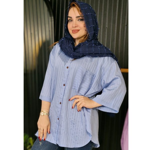 مانتو راه راه پلوتی تک جیب