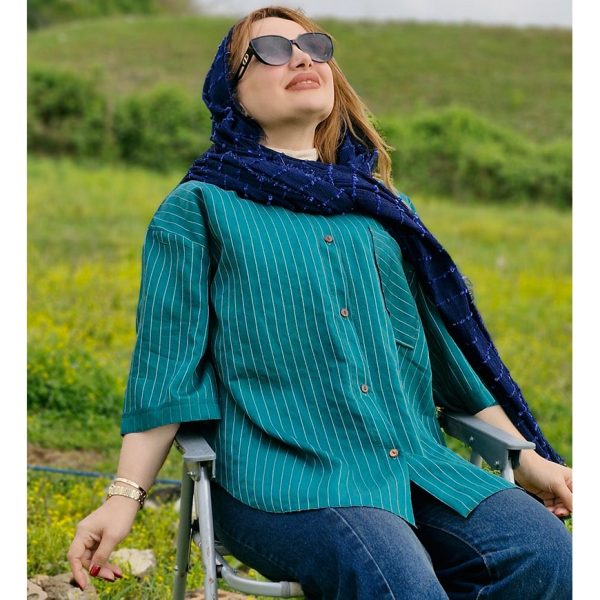 مانتو راه راه پلوتی تک جیب- مانتو پاتریس رشت