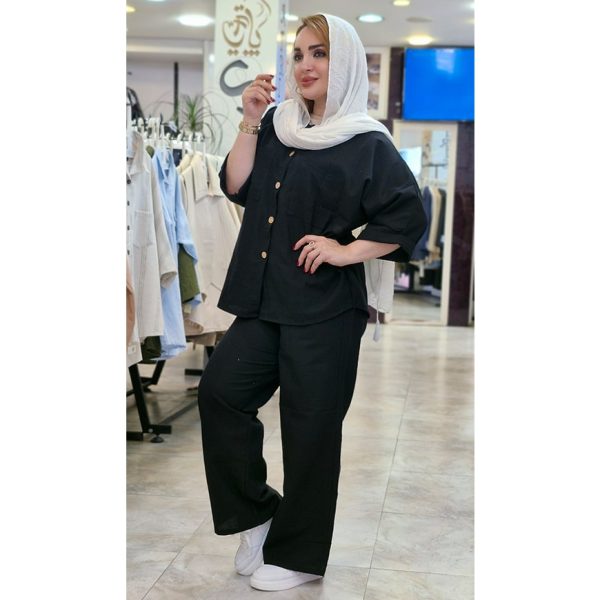 ست لینن دکمه دار