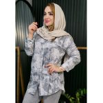 مانتو نخی طرحدار طوسی