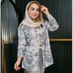 مانتو نخی طرحدار طوسی