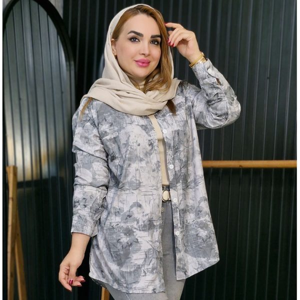 مانتو نخی طرحدار طوسی