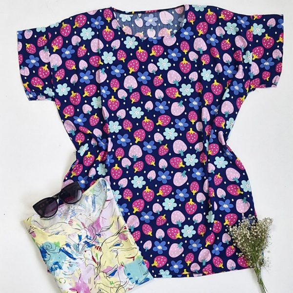 تیشرت نخی قواره بزرگ طرحدار