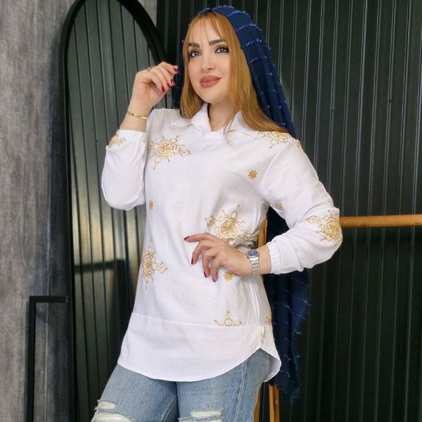 268001014-3-min شومیز سفید خامه دوزی - مانتو پاتریس رشت