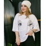 تیشرت لانگ چشم مرواریدی