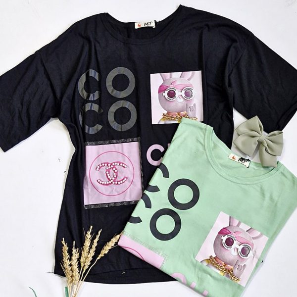 تیشرت لانگ مچنل مرواریدی