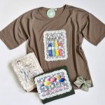 تیشرت بیسکوییتی جلو ریش طرحدار