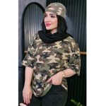 تیشرت لانگ بیسکوییتی چریکی