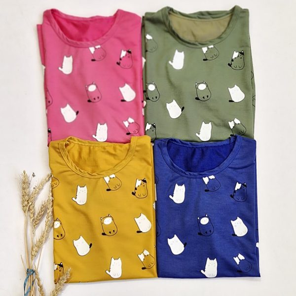 تیشرت تمام چاپ گربه