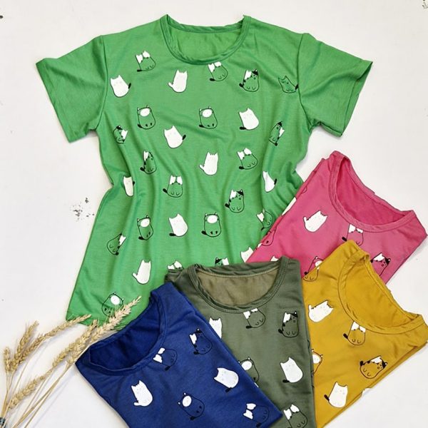 تیشرت تمام چاپ گربه