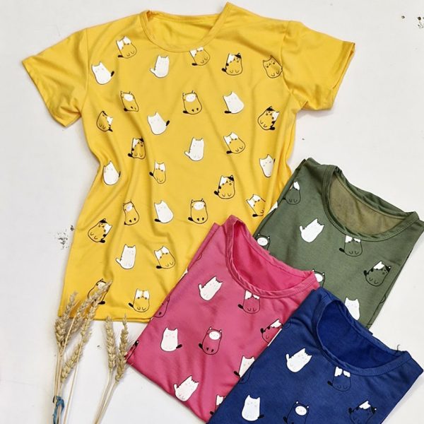 تیشرت تمام چاپ گربه