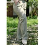 شلوار نیم بگ کتان بنگال زیتونی - مانتو پاتریس رشت