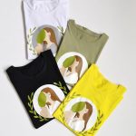 تیشرت چاپ دختر و برگ نخ پنبه