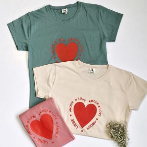 تیشرت نخ پنبه چاپ قلب