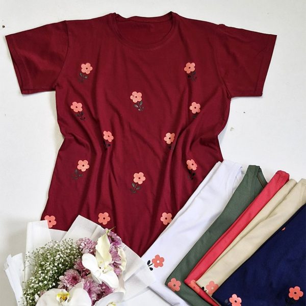 تیشرت چاپ گل بزرگ - مانتو پاتریس رشت