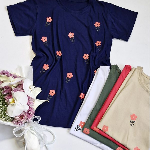 تیشرت چاپ گل بزرگ - مانتو پاتریس رشت