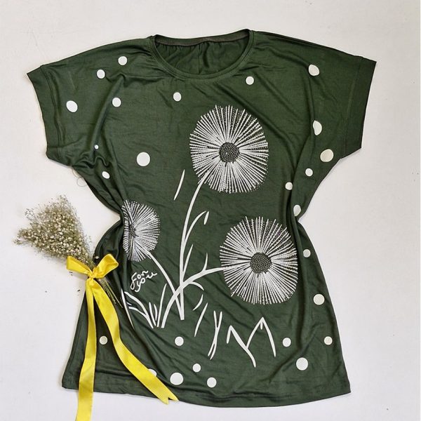 تیشرت ویسکوز قاصدک نگینی